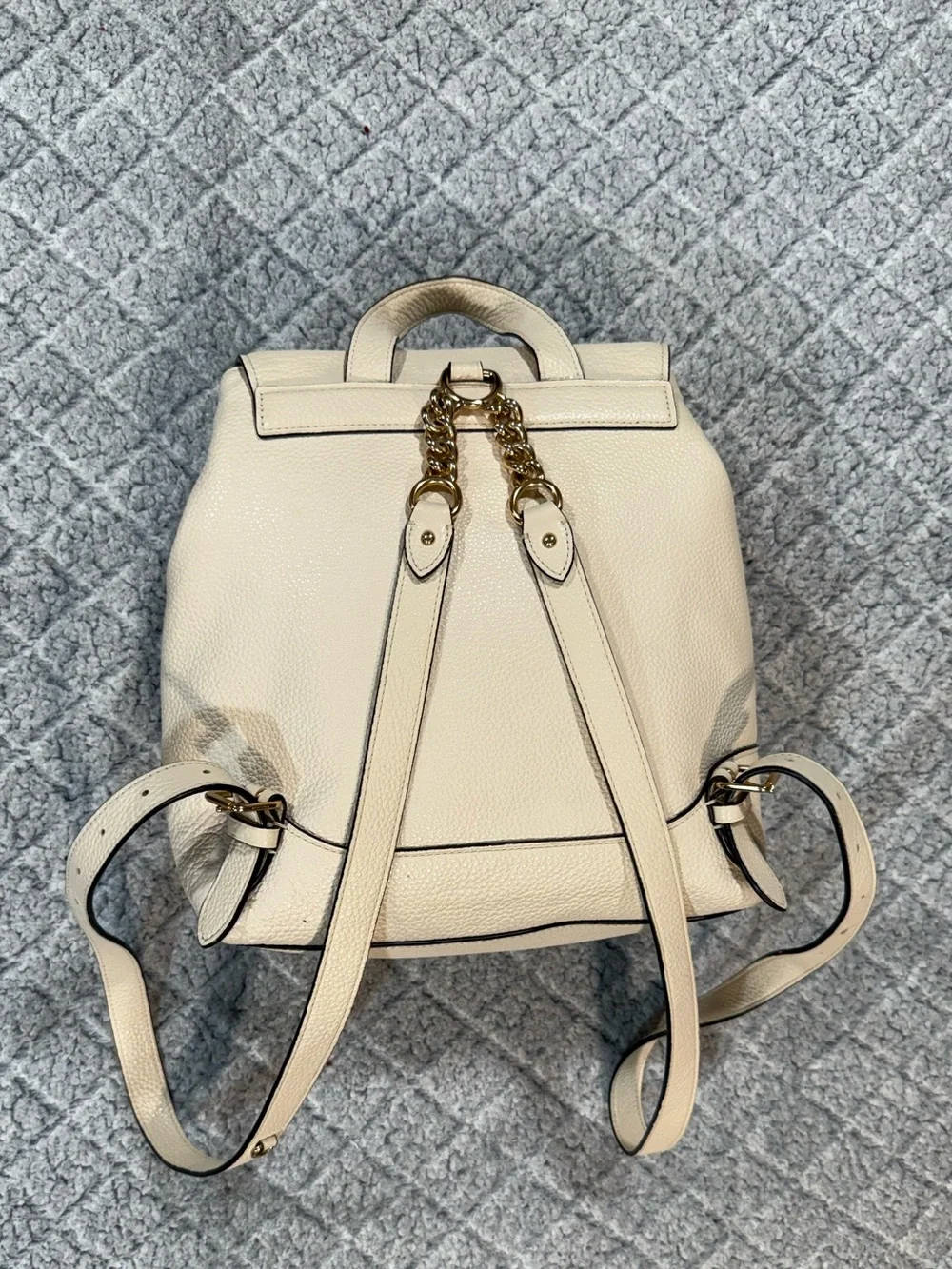 Coach Elle Pebbled Leather Backpack in Chalk